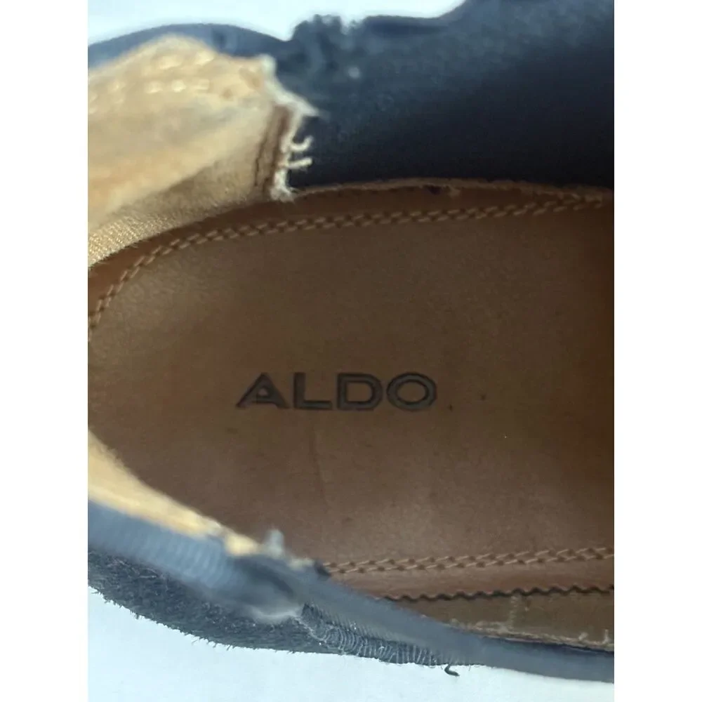 Aldo Shoes Mens Black Suede Chelsea Boots Almond Toe Ankle Booties Size 12 Class